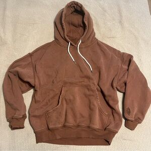 $98 Free People Movement FINAL CALL Hoodie in Walnut Brown Size Small